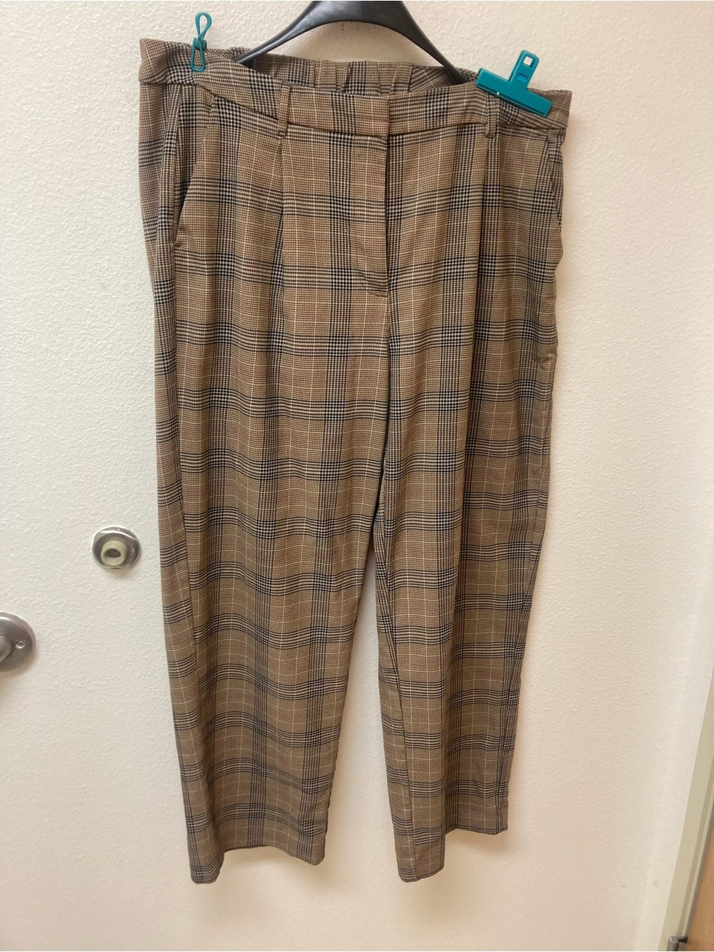 OLD NAVY “Taylor” Brown Wide Leg Academia Plaid Trousers (XL)